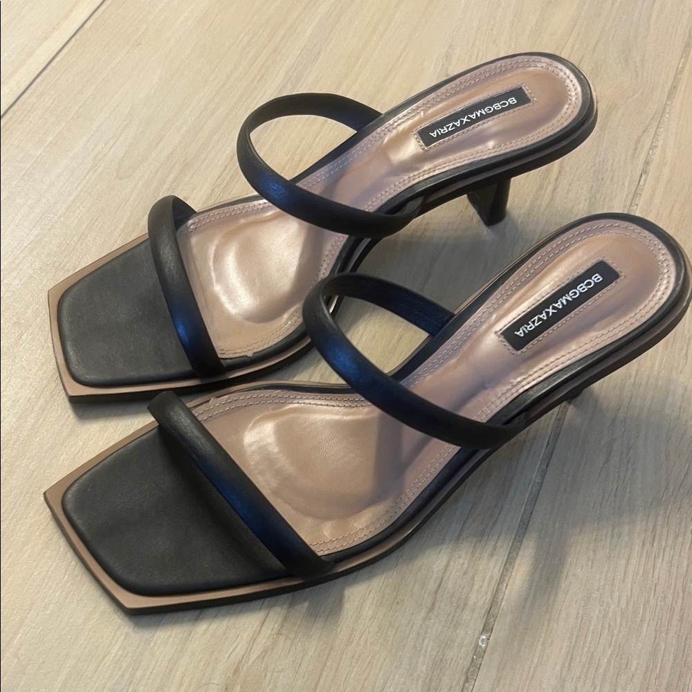 BCBG Square Toe Strappy Heels